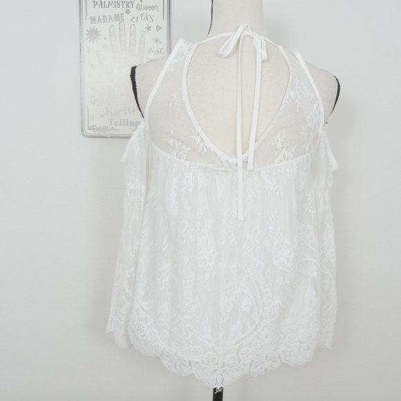 Abercrombie & Fitch White Lace Size XS BOHO Top - Picture 8 of 8